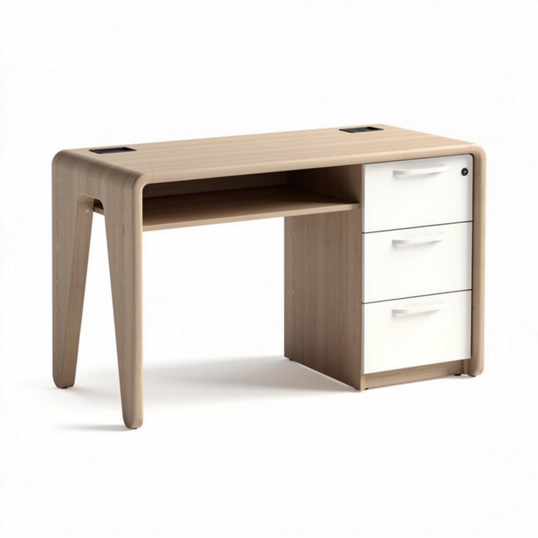 Bureau van hout met drie lades en opbergfunctie 120 x 60 x 75cm