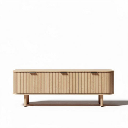 Luxe houten tv-meubel met lade in naturel kleur 120 x 40 x 45cm