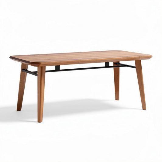 Houten eettafel met metalen poten 120 x 60 x 75cm in natuurlijk kleur