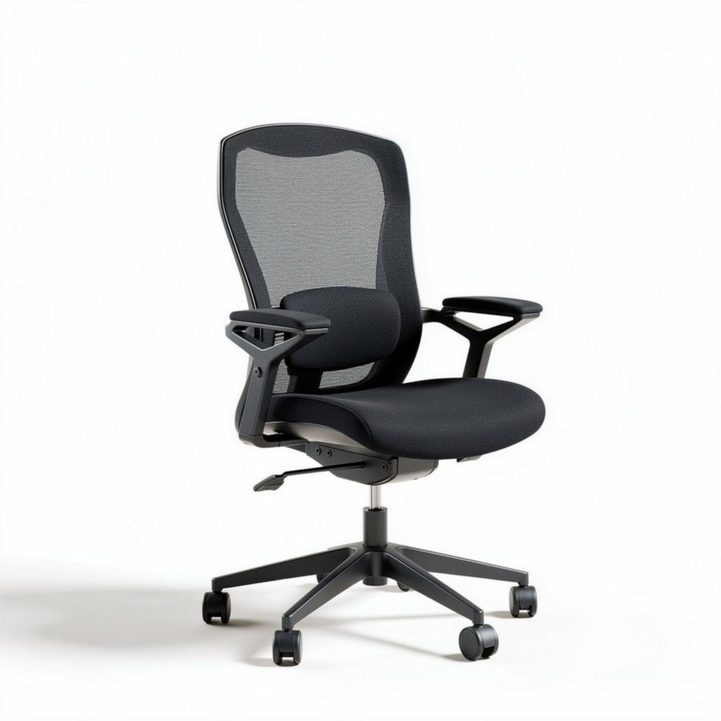 Ergonomische bureaustoel met mesh rugleuning en zwarte stof 60 x 60 x 100cm