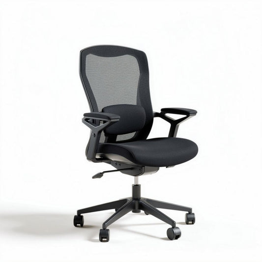 Ergonomische bureaustoel met mesh rugleuning en zwarte stof 60 x 60 x 100cm