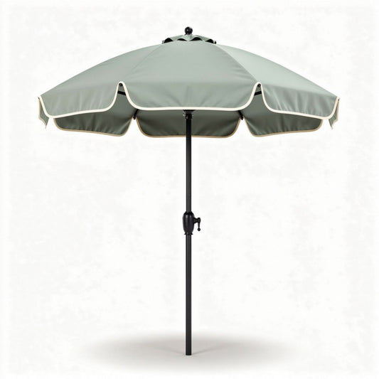 Parasold met een metalen houder en groene doek afmetingen 200 x 200 x 250cm